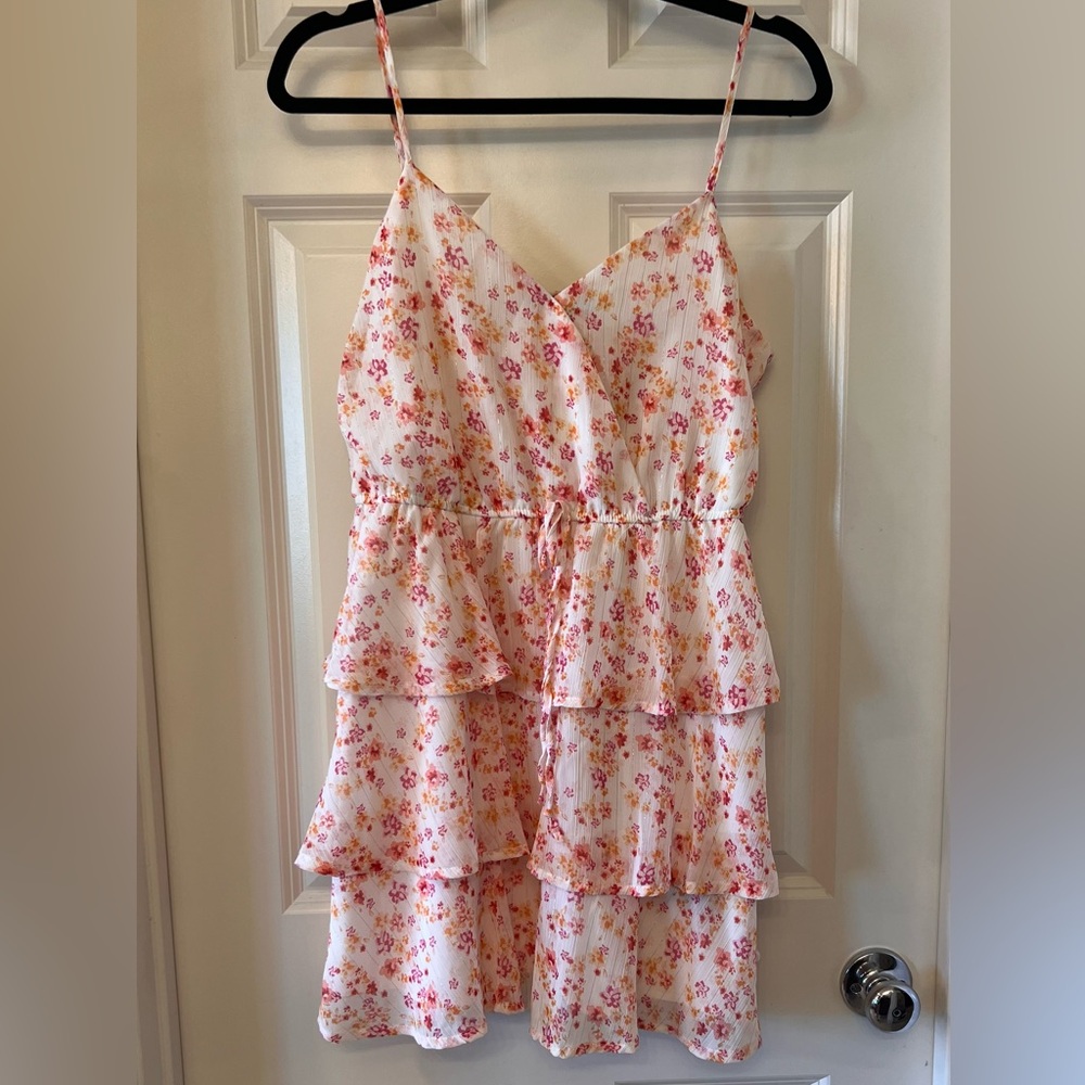 Trixxi Pink and Orange Floral Dress